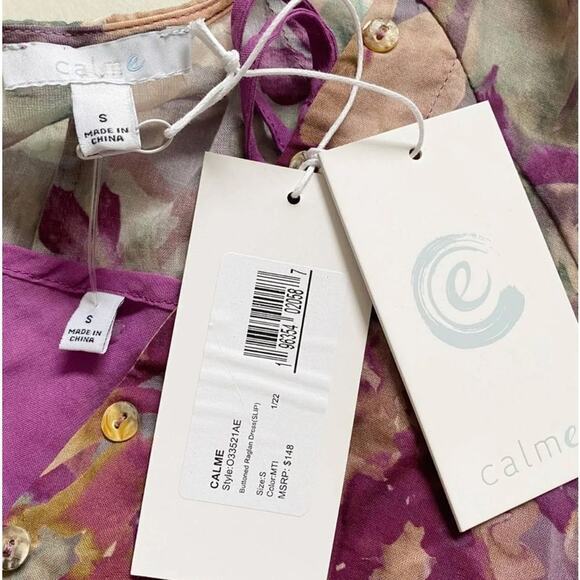 Johnny Was Calme Floral Raglan Lined Dress, Size S New with Tag MSRP $148 - Picture 6 of 7